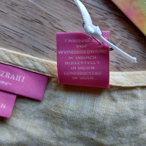 ISAAC MIZRAHI Linen Top Ruffle Sleeveless Button - Picture 8 of 8